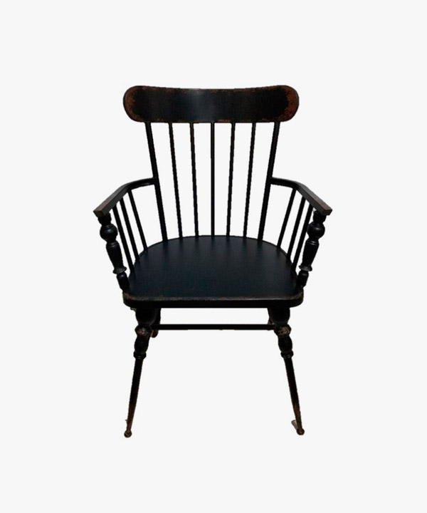 Cadeira c/ braço metal preto 1 - Divino Espaço
