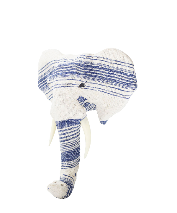 Escultura elefante tecido azul 1 - Divino Espaço