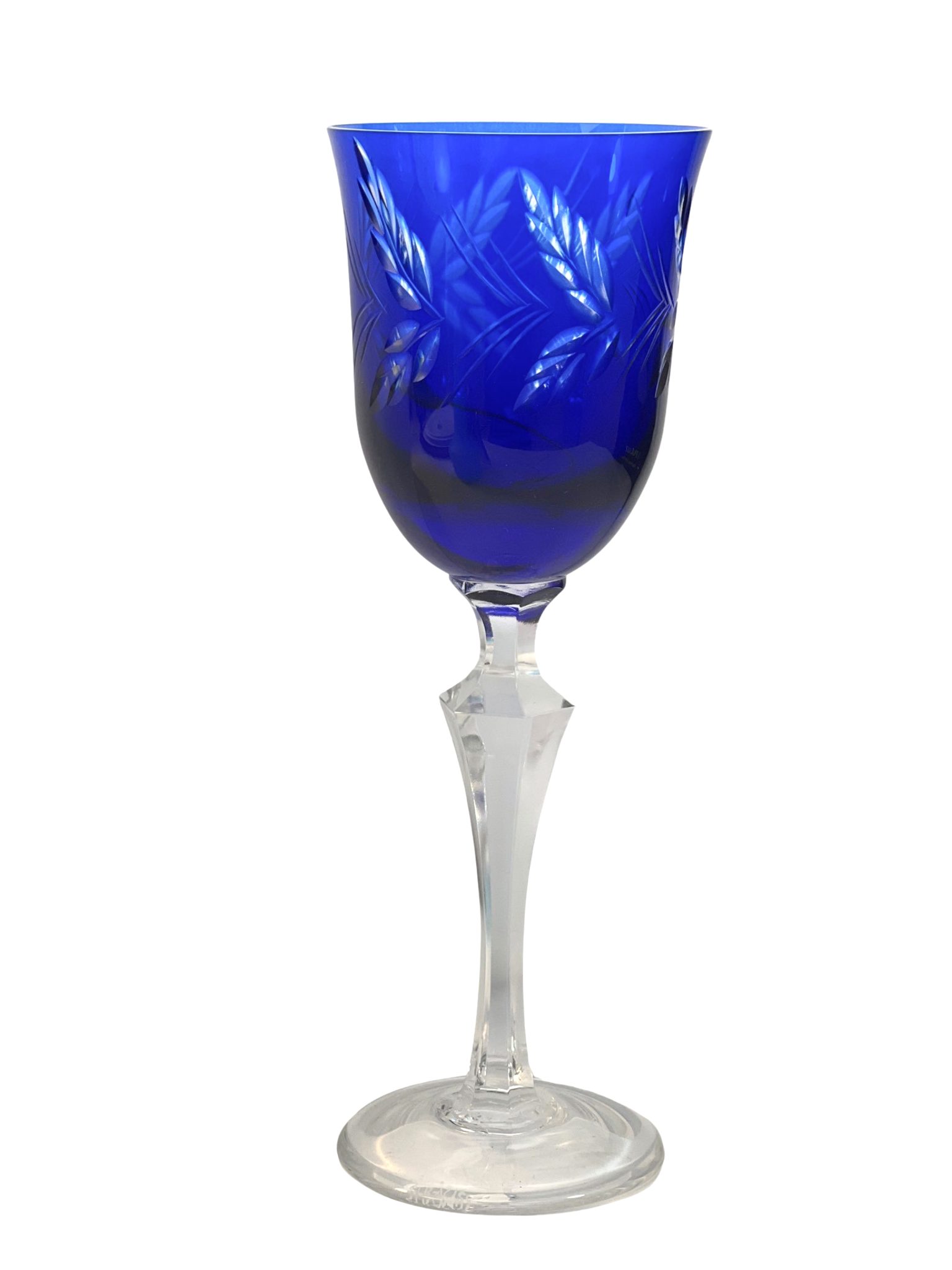 TAÇA VINHO AZUL STRAUSS CRISTAL