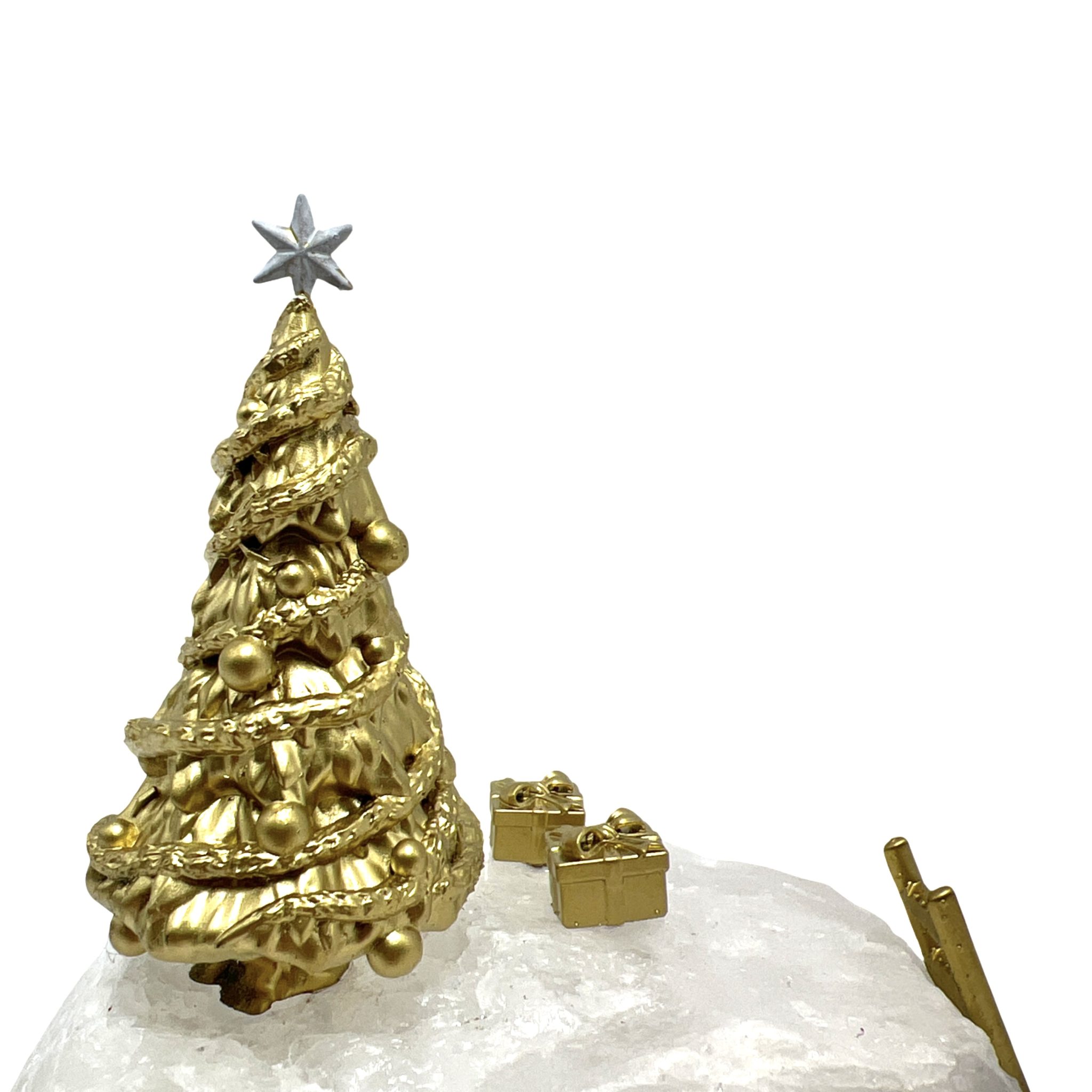 ÁRVORE NATAL GOLD COM PRESENTES NO QUARTZO